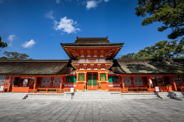 Usa Jingu Shrine, Oita, Japan : November 12, 2019. It is the head shrine of thousands of shrines...