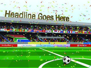 soccer football stadium in celebration background