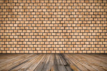 room with brick wall