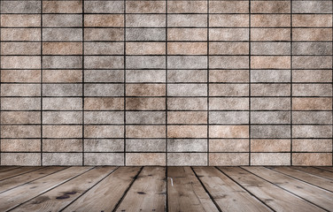 room with brick wall