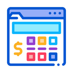 money calculator icon vector. money calculator sign. color symbol illustration