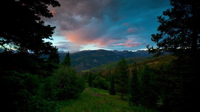 Colorado Mountain Sunset Time-lapse in Summer