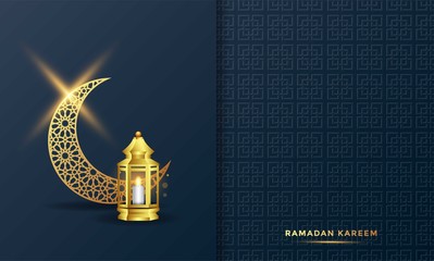 ramadan kareem islamic greeting card background vector illustration - obrazy, fototapety, plakaty
