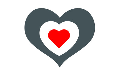  Heart shaped symbols, stacked on a white background