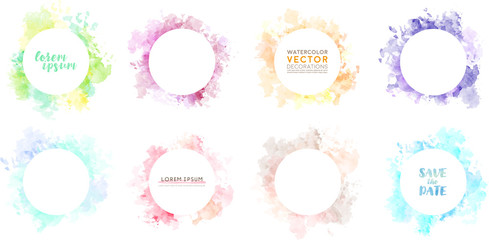 watercolor vector colorful brushstroke frames