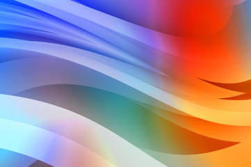 Obraz premium Abstract background with colorful gradient. Vibrant graphic wallpaper with stripes design. Fluid 2D illustration of modern movement.