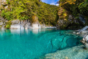 Blue pools in the mount Aspiring NP