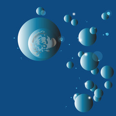Abstract blue spheres pattern illustration