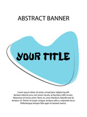 Creative cover design with blue inserts on a white background. Advertising banner with stylish geometric shapes. Letterhead with space for text with bright colors