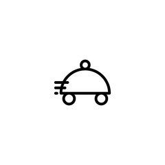 Thin line icon food delivery icon vector, Pictogram flat outline design for apps , Isolated on white background, Vector illustration, editable stroke, 48x48 pixel perfect