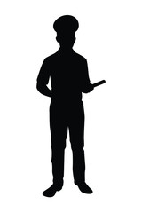 Police man with baton silhouette