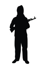Terrorist with gun silhouette