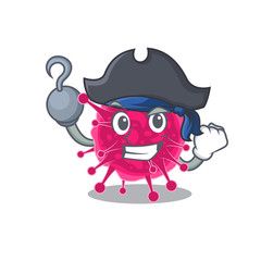 Picornaviridae cartoon design style as a Pirate with hook hand and a hat