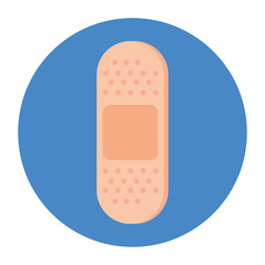 adhesive cure band in frame circular isolated icon vector illustration design