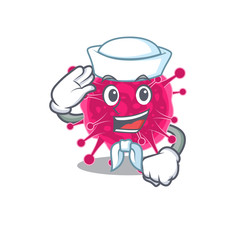 Sailor cartoon character of picornaviridae with white hat