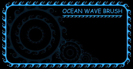 Brush and ornament elements ocean waves for smooth and rounded elements. Minimalistic pattern on a white background