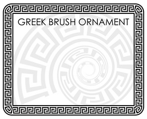 brush greek ornament for round and square frames. Minimalistic pattern on a white background