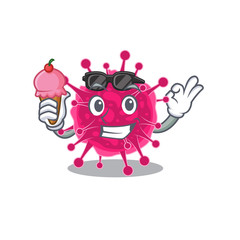 Cartoon design concept of picornaviridae having an ice cream