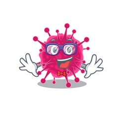 Mascot design style of geek picornaviridae with glasses