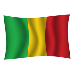 Mali flag background with cloth texture. Mali Flag vector illustration eps10. - Vector