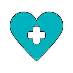 heart with cross symbol isolated icon vector illustration design