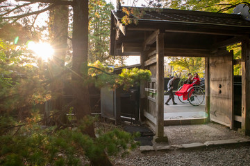 Jinrikisha, Kakunodate : 2018 October 25. The famous rickshaw in Japan. The amazing experience in...