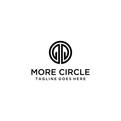  Creative Illustration modern M circle sign geometric logo design template