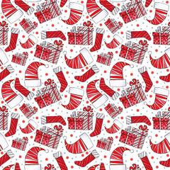 Christmas black, red and white pattern