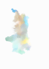 Watercolor painted background. Abstract Illustration wallpaper. Brush stroked painting. 2D Illustration.
