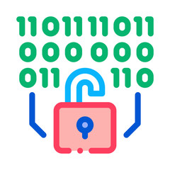 binary security code icon vector. binary security code sign. color symbol illustration