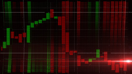 Business graph chart of stock market investment trading loss. economic slowdown. Financial chart with up trend line graph stock future trading