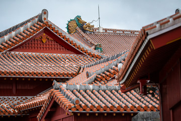 Shuri Castle, Okinawa, Japan - March 23, 2018 : First period of high season for this wonderful...