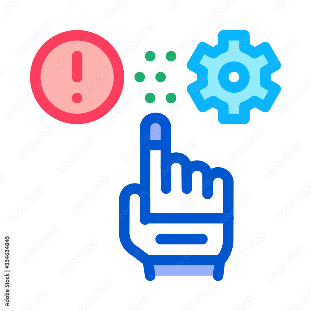 Poster error in automated settings icon vector. error in automated settings sign. color symbol illustration