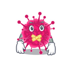 Picornaviridae cartoon character style with mysterious silent gesture
