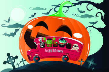 halloween pumpkin with a ghost