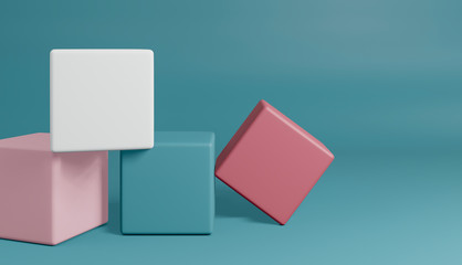 3d render of minimal style polygon with colourful shape.Abstract isolated background concept.