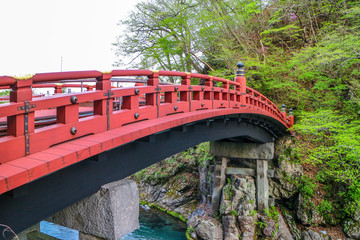 Red bridge in Japan.
