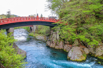 Red bridge in Japan.