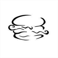 line art style hamburger. vector illustration isolated on white 
