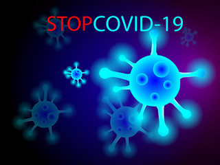 covid-19, coronavirus outbreak, virus floating in a cellular environment , coronaviruses influenza background, viral disease epidemic,  organism illustration