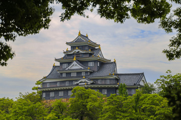 Okayama castle, one of the most famous landmark in Okayama, Japan. 
