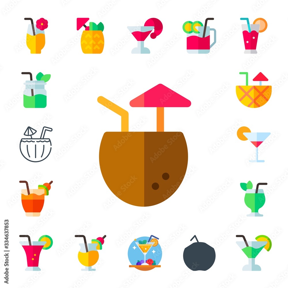 Poster margarita icon set