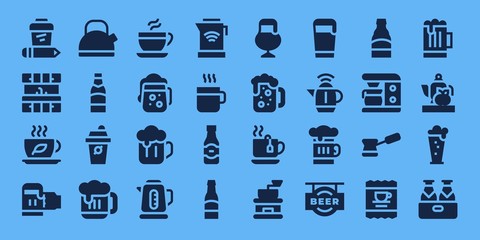 Modern Simple Set of kettle Vector filled Icons