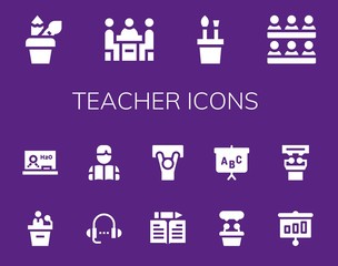 Modern Simple Set of teacher Vector filled Icons