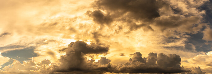 Panoramic clouds in evening time