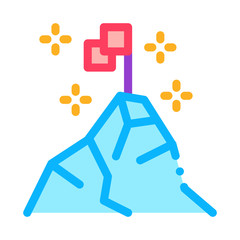 conquering top of mountain icon vector. conquering top of mountain sign. color symbol illustration