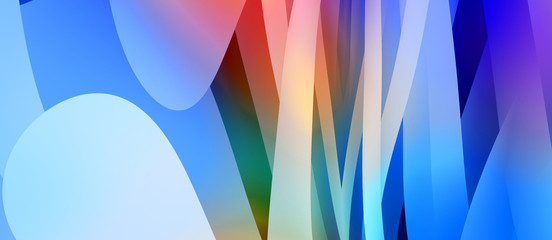 Abstract background with colorful gradient. Vibrant graphic wallpaper with stripes design. Fluid 2D illustration of modern movement.