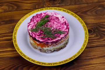 Traditional russian salad 