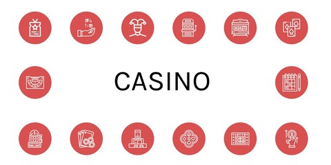 casino simple icons set