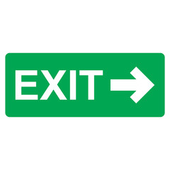 exit and arrow sign vector
